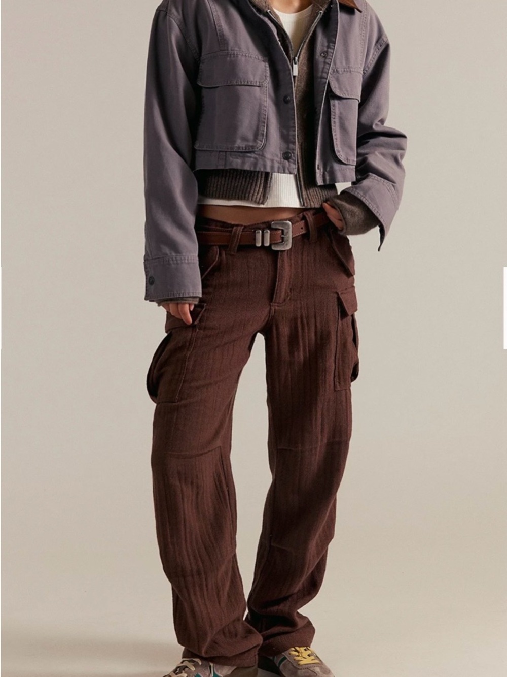 Free People We The Free Last Catch Brown Cargo Pants Women’s Size 14